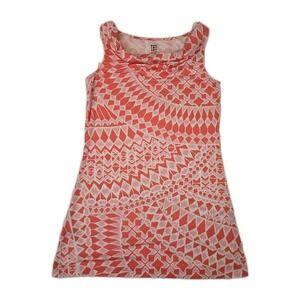 Title Nine Women's Breeze Coral Geometric Sleeveless Cowl Neck Mini Dress Size S